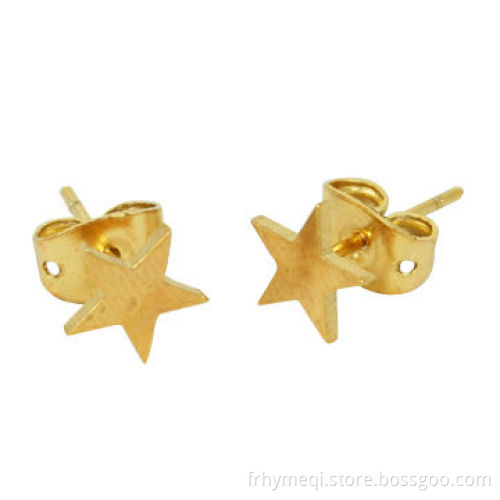 stainless steel plated star earrings, made of 316 stainless steel